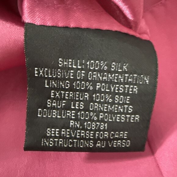 Aidan Mattox Mini Dress Womens 2 Pink Silk Beaded Halter Babydoll Hoco 90s‎ Y2K - Picture 10 of 10